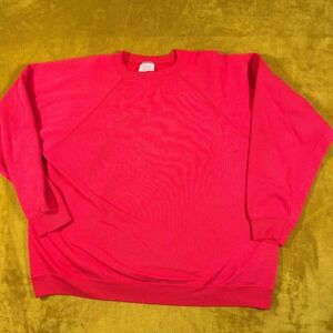 VTG Hanes Sport Red Sweatshirt Crewneck Pullover Raglan Sleeve X Large